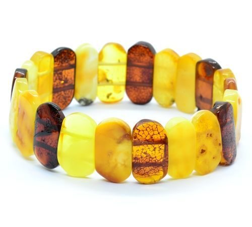 Amber Bracelet Made of Made of Multicolor Baltic Amber