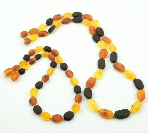 Raw Childrens Amber Necklace With Matching Amber Necklace For Mom