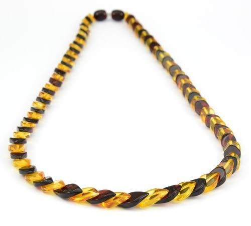 Amber Necklace Made of Overlapping Baltic Amber Pieces