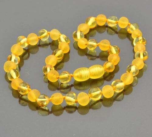 Children's Amber Necklace Made of Matte and Polished Baltic Amber