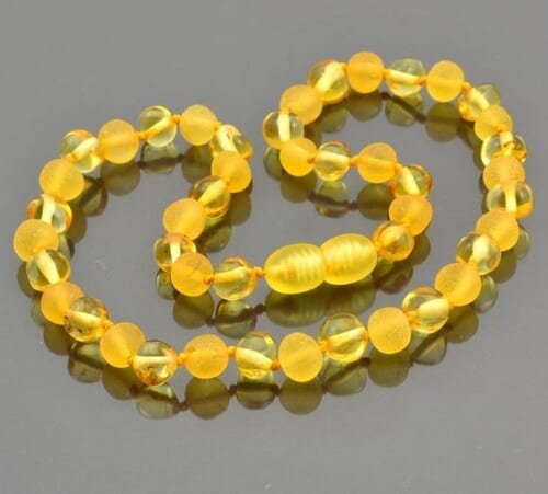 Children's Amber Necklace Made of Raw and Polished Baltic Amber