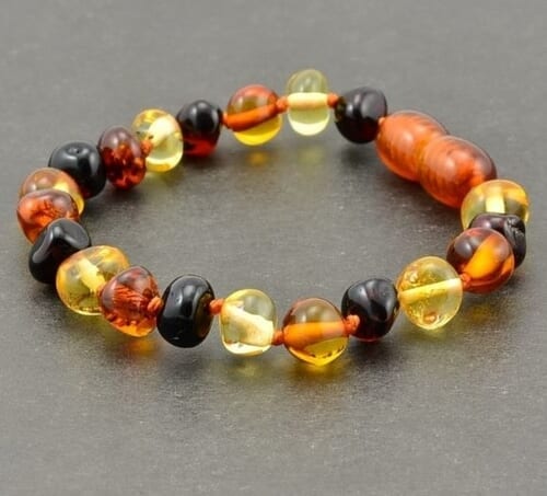 Children's Amber Bracelet Made of Multicolor Amber Beads