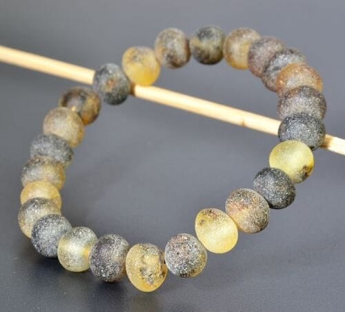 Raw Men's Healing Bracelet Made of Raw Multicolor Amber