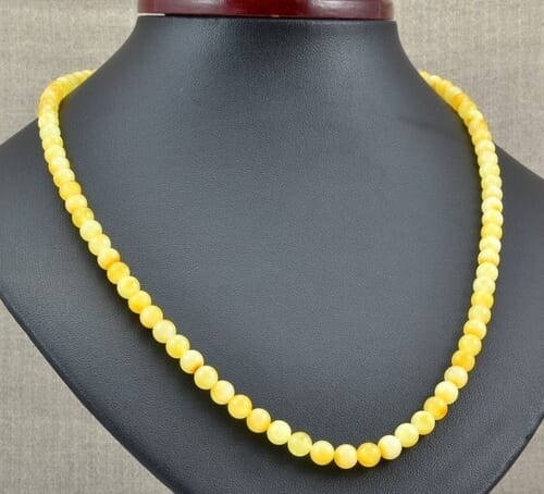 Amber Necklace Made of Butterscotch Baltic Amber