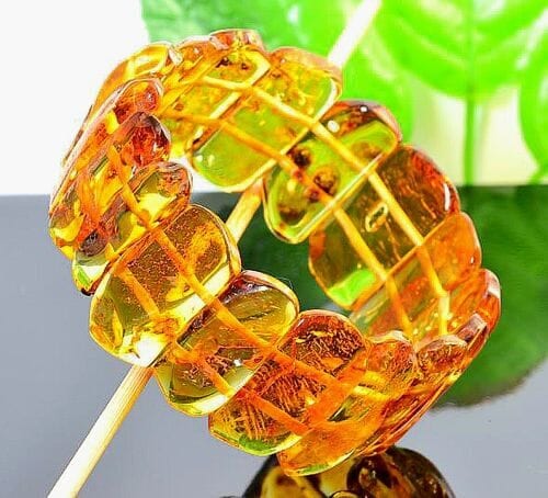 Amber Bracelet Made of Cognac Color Amber