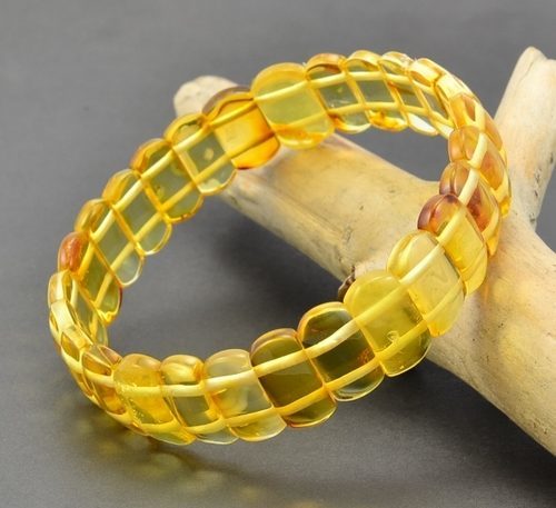 Amber Bracelet Made of Amazing Lemon Baltic Amber