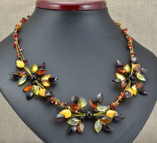 Baltic Amber Flower Necklace Made Of Amazing Baltic Amber.