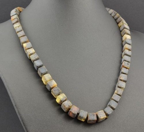 Amber Necklace Made of Cube Cut Baltic Amber