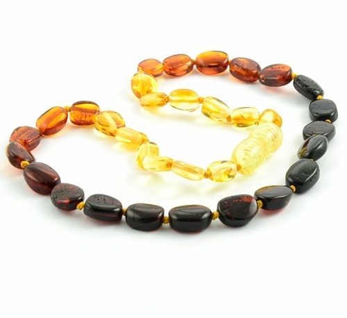 Rainbow Children's Amber Necklace Made of Precious Baltic Amber