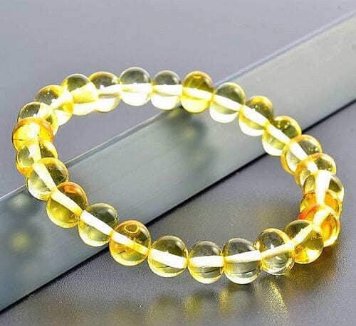 Amber Healing Bracelet Made of Lemon Color Baltic Amber
