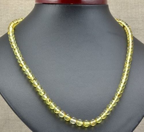 Men's Beaded Necklace Made of Precious Healing Amber