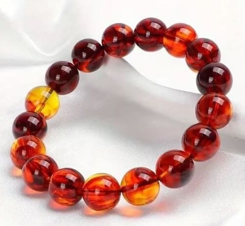 Amber Bracelet Made of Multicolor Amber Beads