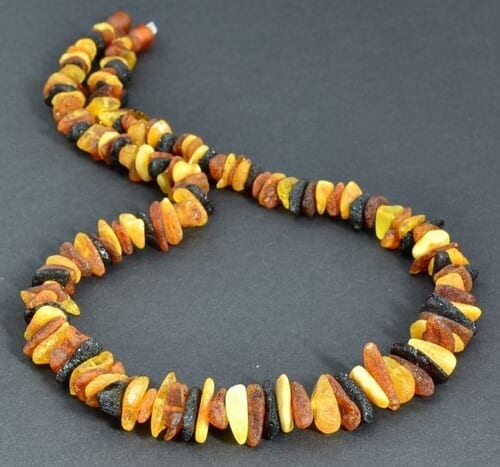 Raw Amber Healing Necklace Made of Nugget Shaped Amber Beads