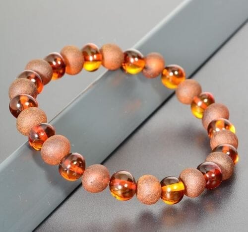 Amber Healing Bracelet Made of Raw and Polished Cognac Amber