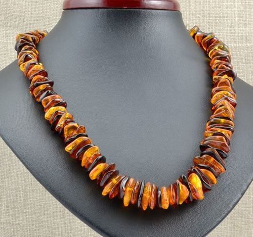 Amber Necklace Made of Nugget Shaped Baltic Amber
