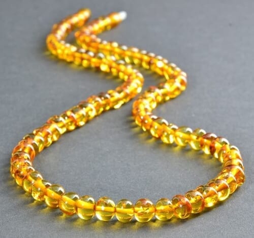 Amber Healing Necklace Made of Honey Color Amber