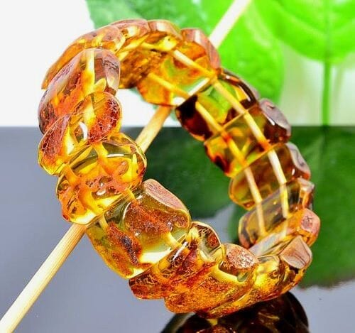 Amber Bracelet Made of Cognac Color Amber