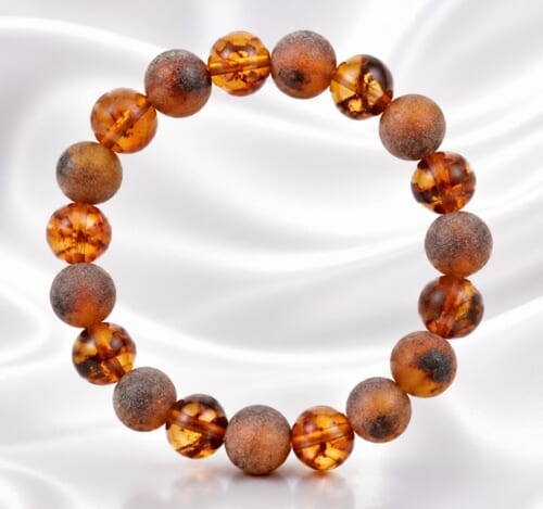 Amber Bracelet Made of Polished and Matte Baltic Amber