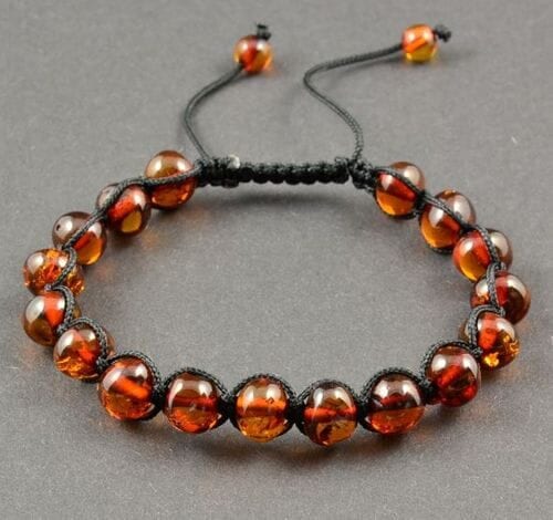 Adjustable Amber Bracelet Made of Precious Healing Baltic Amber