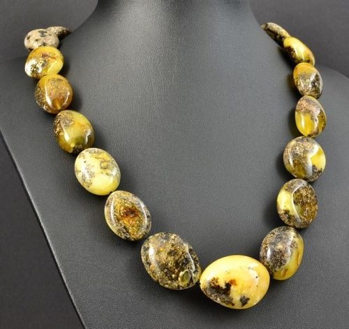 Amber Necklace Made of Precious Rare Colors Baltic Amber
