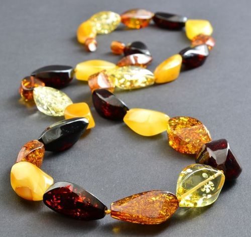 Amber Necklace Made of Faceted Butterscotch Cherry Cognac Lemon Amber