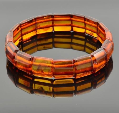 Amber Bracelet Made of Cognac Baltic Amber  