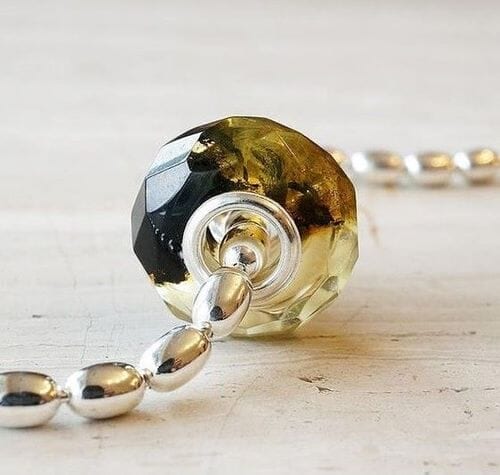 Faceted Pandora Style Amber Charm Bead Made of Baltic Amber