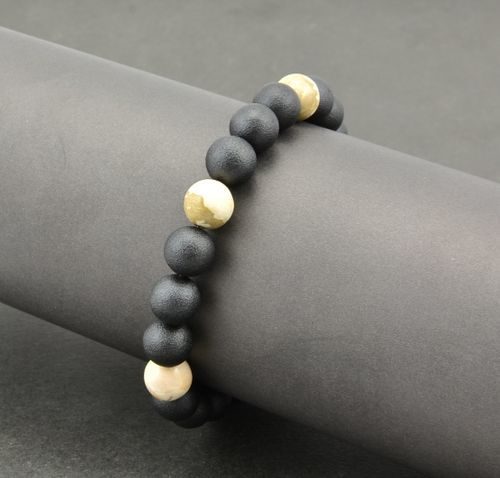Men's Beaded Bracelet Made of Precious Healing Baltic Amber 