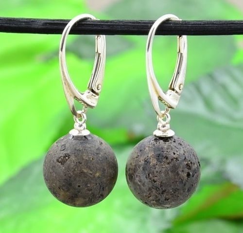 Amber Earrings Made of Raw Baltic Amber
