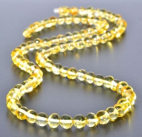 Men's Amber Necklace Made of Golden Color Amber. Unisex.