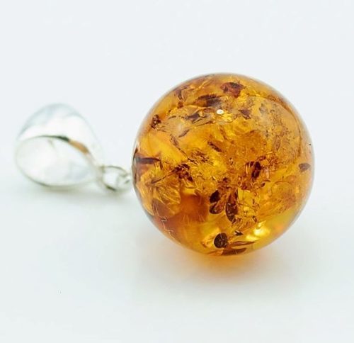 Amber Pendant Made of Made of Light Cognac Baltic Amber