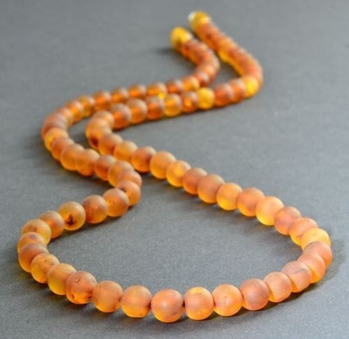 Raw Amber Healing Necklace Made of Cognac Color Amber