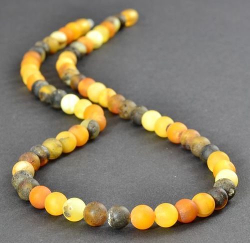 Amber Necklace Made of Rare Colors Baltic Amber