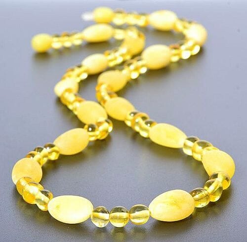 Amber Healing Necklace Made of Polished and Raw Amber 