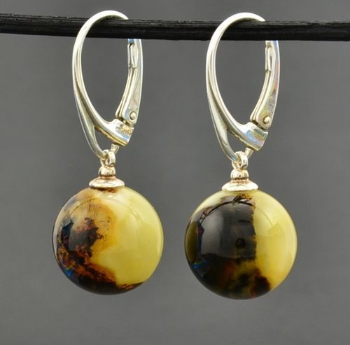 Amber Earrings Made of Precious Baltic Amber 