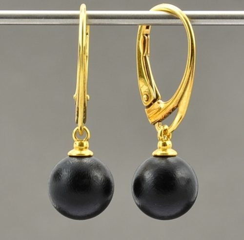 Baltic Amber Earrings Made of Black Matte Baltic Amber