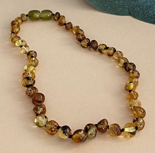 Children's Amber Necklace Made of Multicolor Baltic Amber
