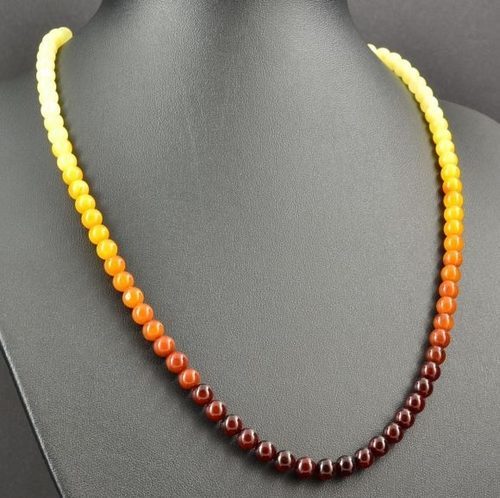 Amber Necklace Made of Butterscotch Egg Yolk Cherry Baltic Amber 