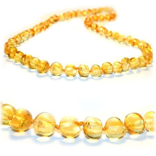 Amber Necklace for Children Made of Golden Color Amber