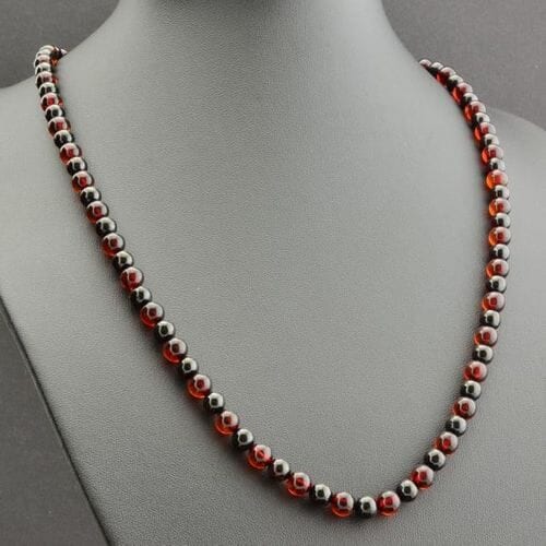 Men's Beaded Necklace Made of Precious Baltic Amber