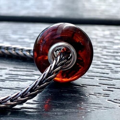 Amber Charm Bead Made Made of Cherry Red Baltic Amber