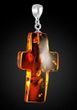 Amber Cross Pendant Cut From A Single Piece Of Cognac Amber