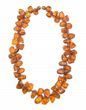 Leaf Amber Healing Necklace Made of Cognac Baltic Amber