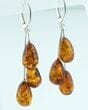 Multi Teardrop Amber Earrings Made of Precious Baltic Amber