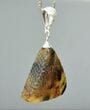 Meteorite Triangle Amber Pendant Carved Cloudy Baltic Amber