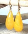 Butterscotch Amber Teardrops Earrings Made of Balic Amber 