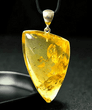 Triangle Shape Amber Pendant Made of Precious Baltic Amber