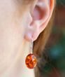 Amber Earrings Made of Cognac Baltic Amber