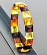 Bangle Style Amber Bracelet Made of Pyramid Shape Amber Pieces