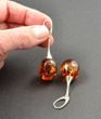 Stunning Amber Drop Dangle Earrings Made of Cognac Baltic Amber